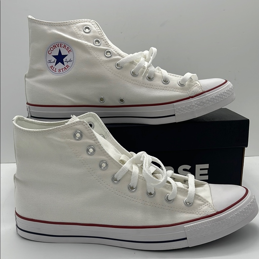 Converse Men’s Classic White High-Tops Chuck Taylor All Star Canvas Sneakers